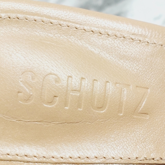 New SCHUTZ Women's Fairy High Leather Heeled  True Beige Sandal H913 - Picture 10 of 13